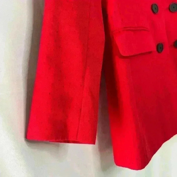 SANDRO Billy Double Breasted Swiss Dot Blazer in Red Size Xtra Small - Picture 7 of 12